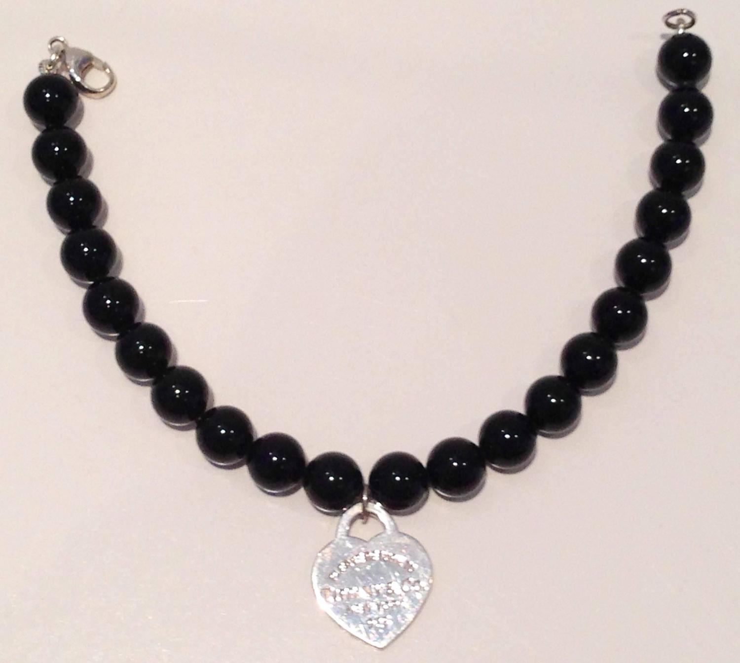 Tiffany and co black bead bracelet clearance