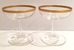 Hollywood Regency 12-Piece Glass and 22-Carat Martini Set