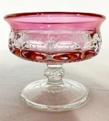 S/7 1960s Kings Crown Cranberry Glasses