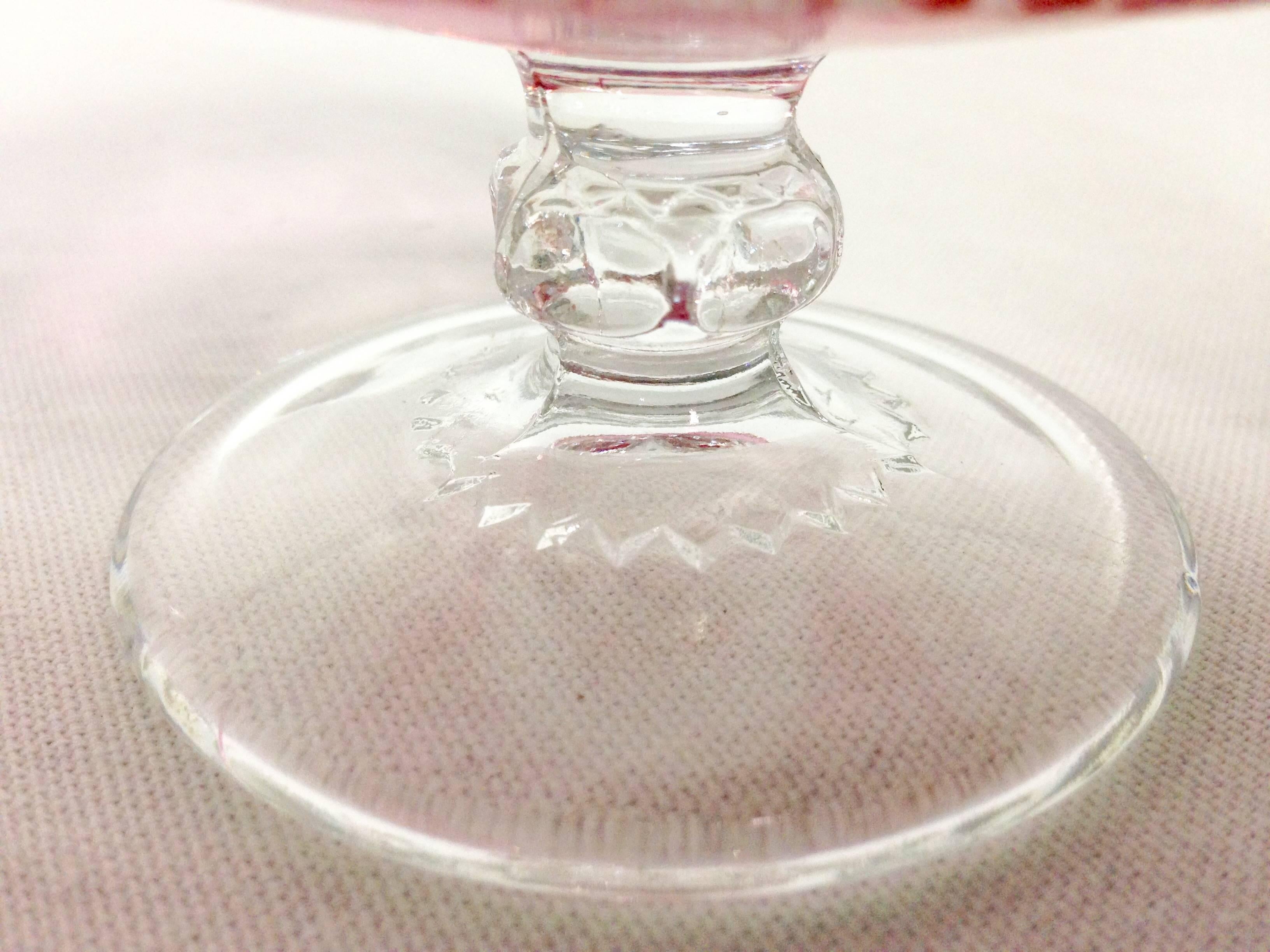 20th Century S/7 1960s Kings Crown Cranberry Glasses