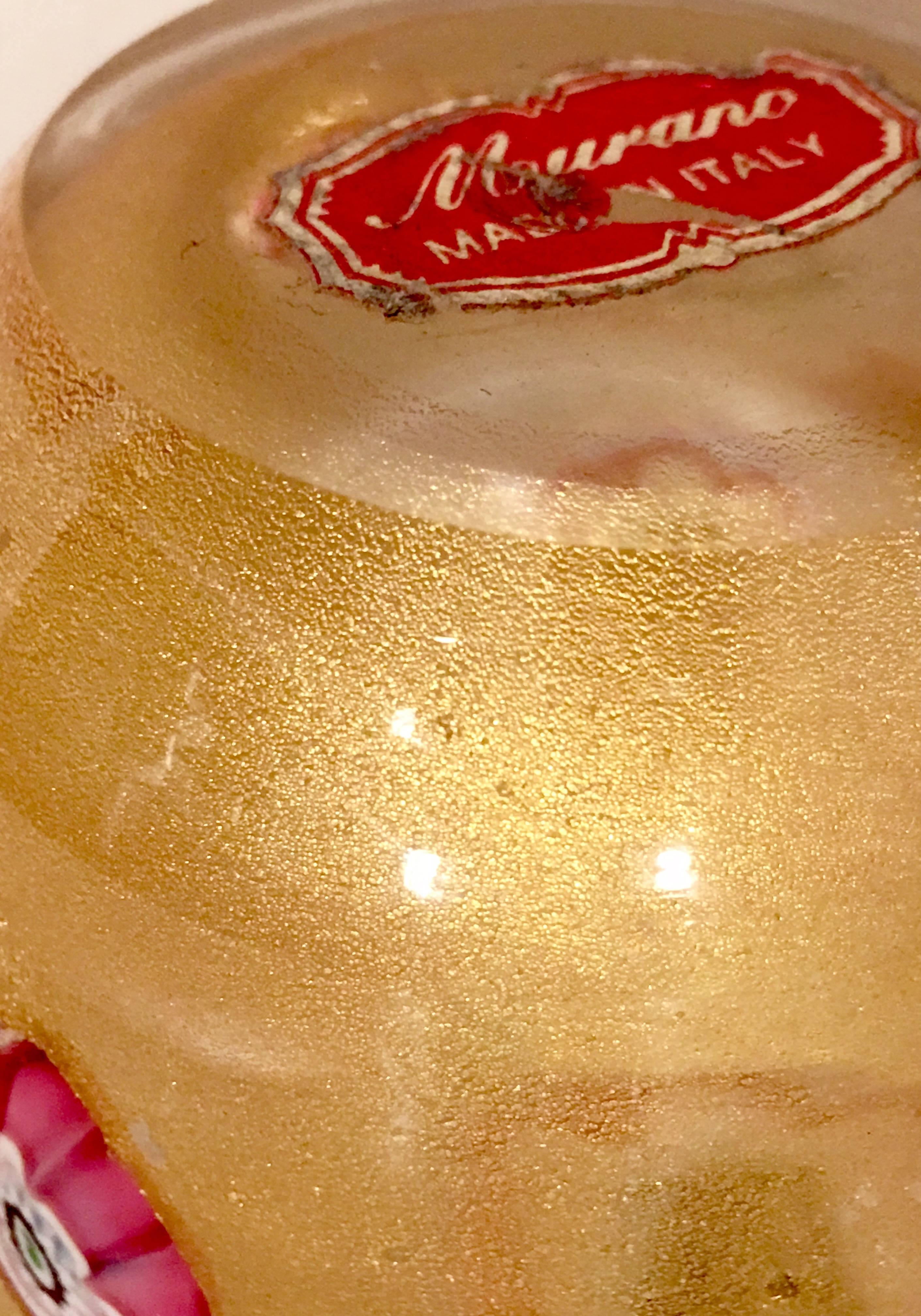 Murano Italy Glass Gold Millefiori Egg Paper Weight 1