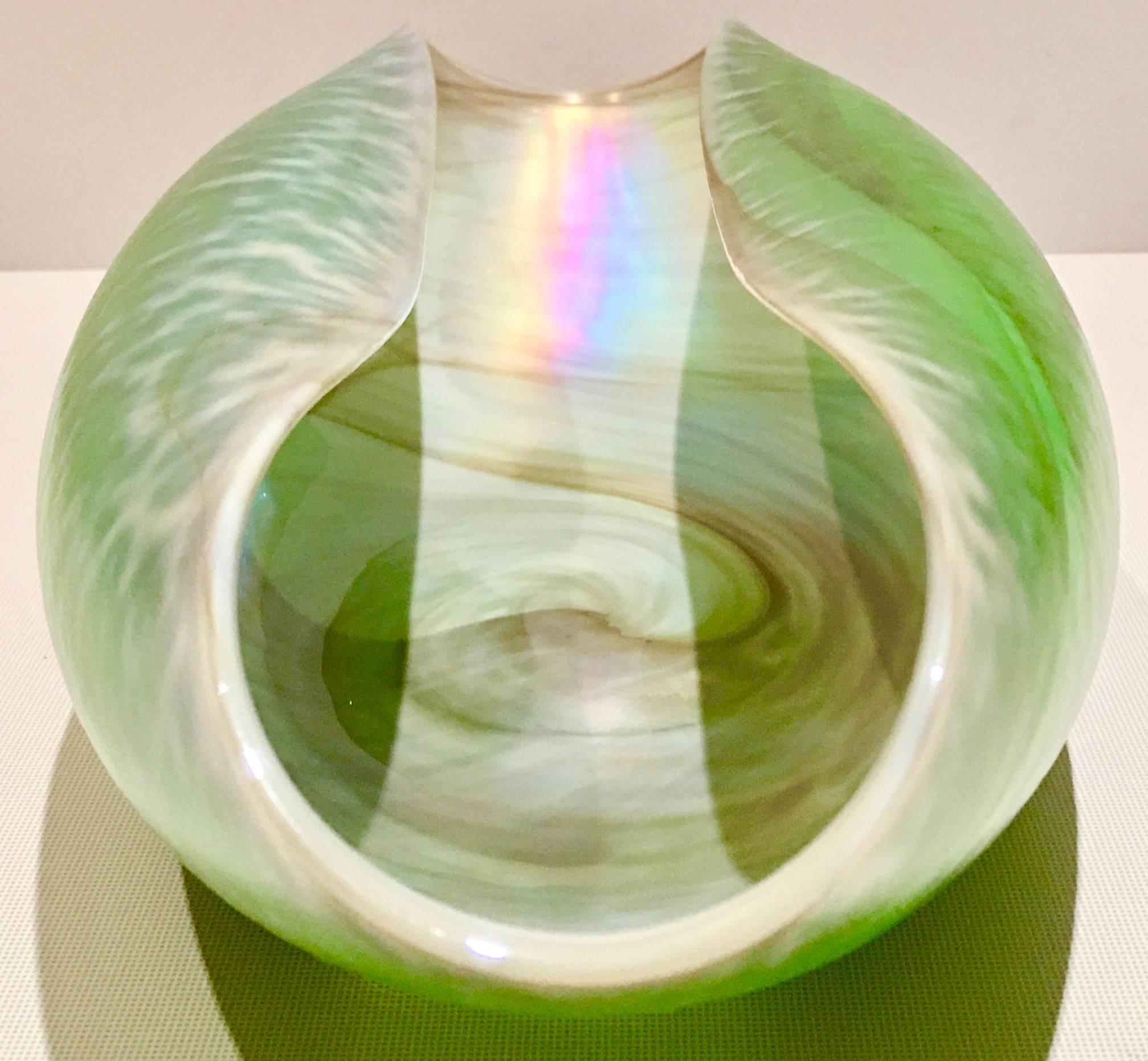 Italian Murano Glass Iridescent Organic Shell Bowl 2