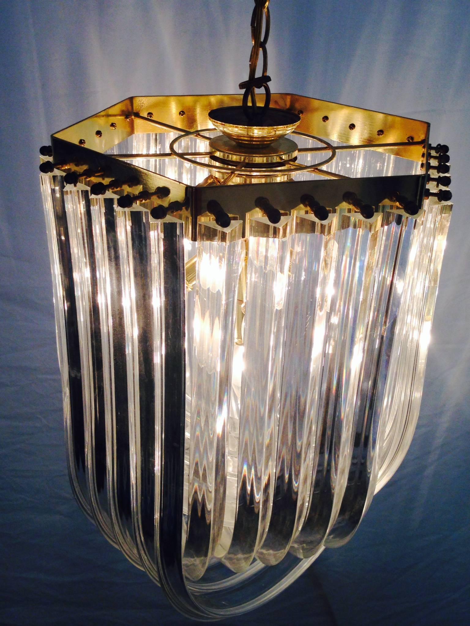 lucite ribbon chandelier