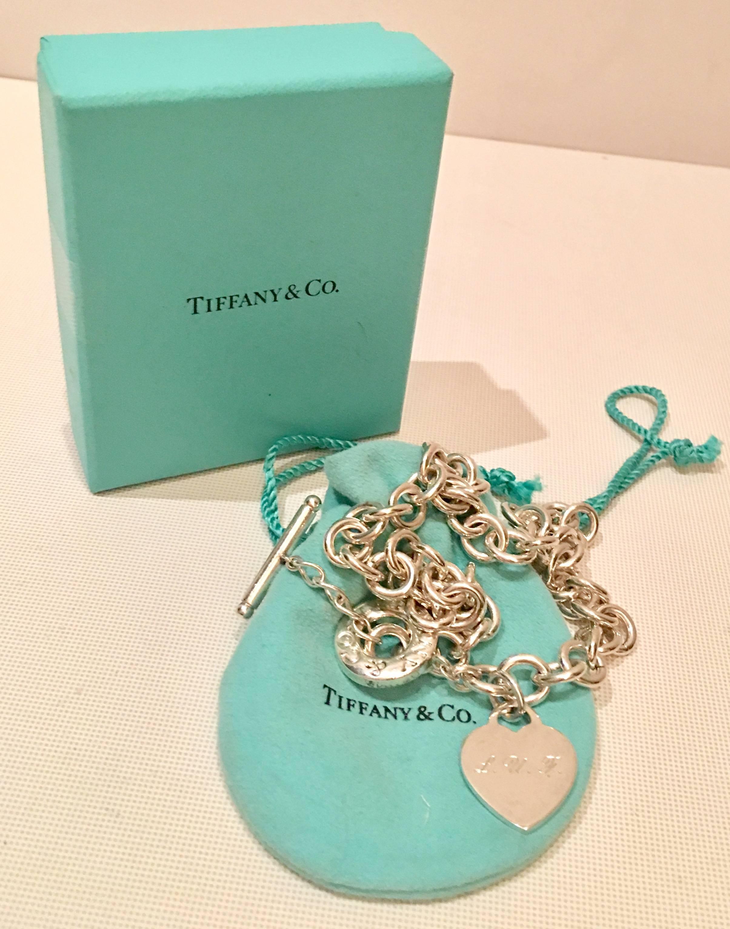 Tiffany & Co. Sterling Heart Pendant Toggle Necklace In Excellent Condition In West Palm Beach, FL