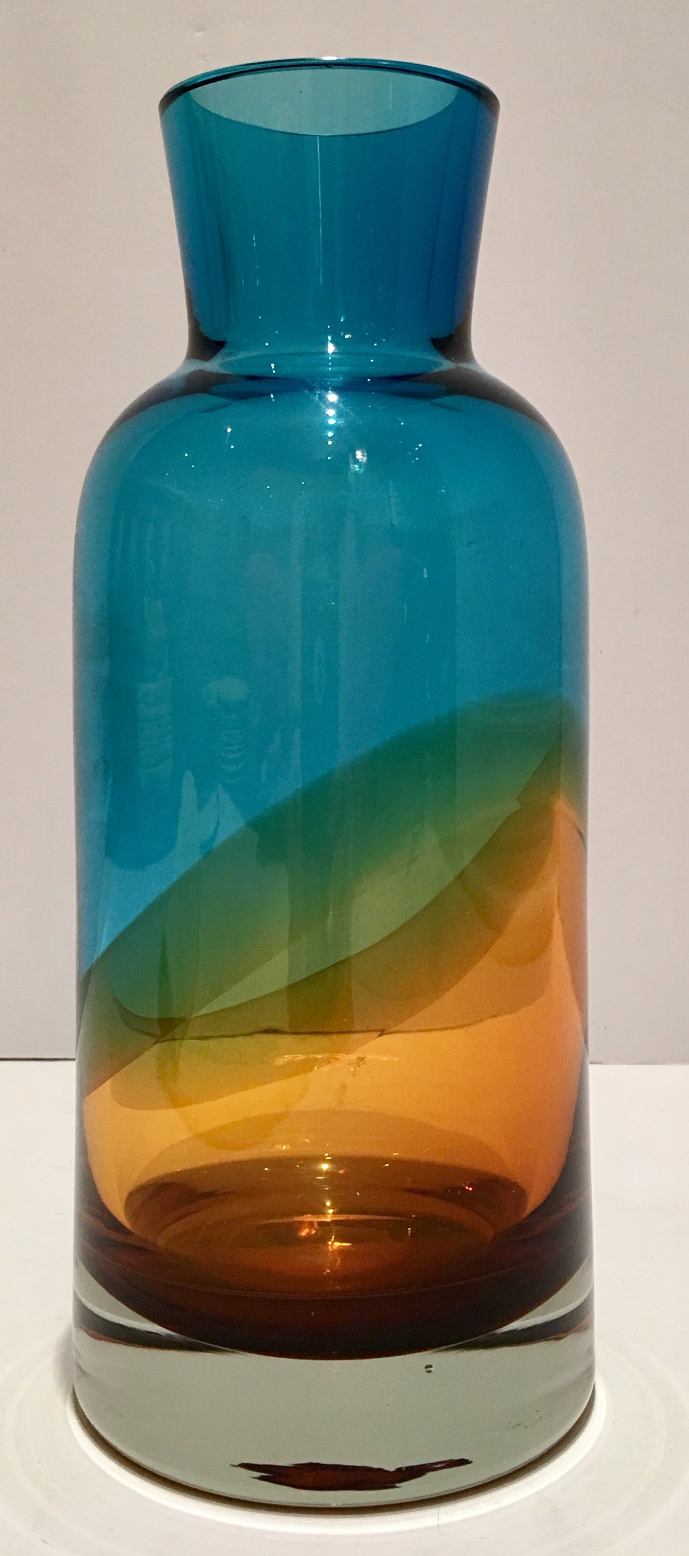 Waterford Crystal Evolution Turquoise And Amber Vase At 1stdibs