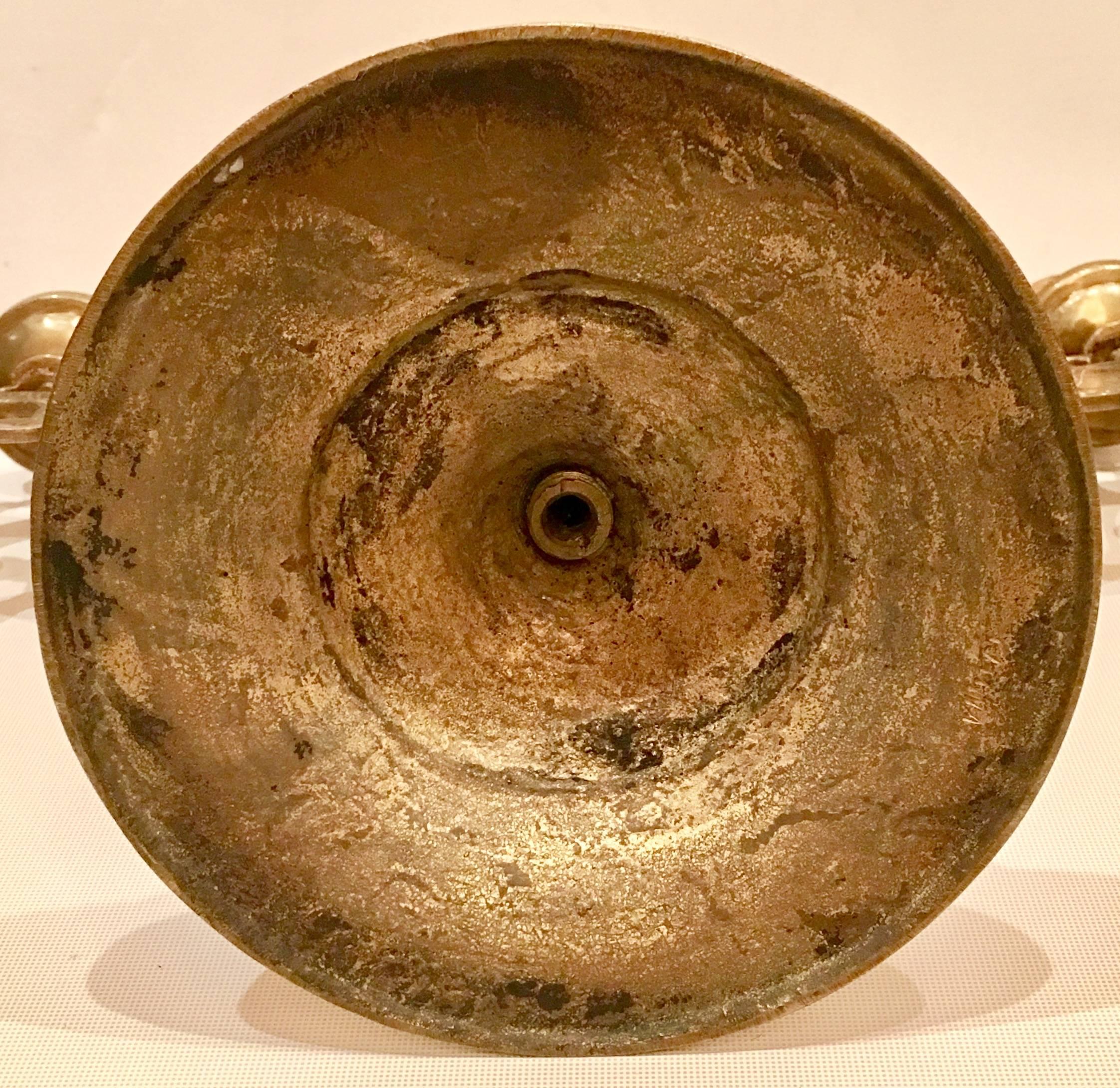 Antique Chinese Brass Dragon Seven-Light Candelabra 1