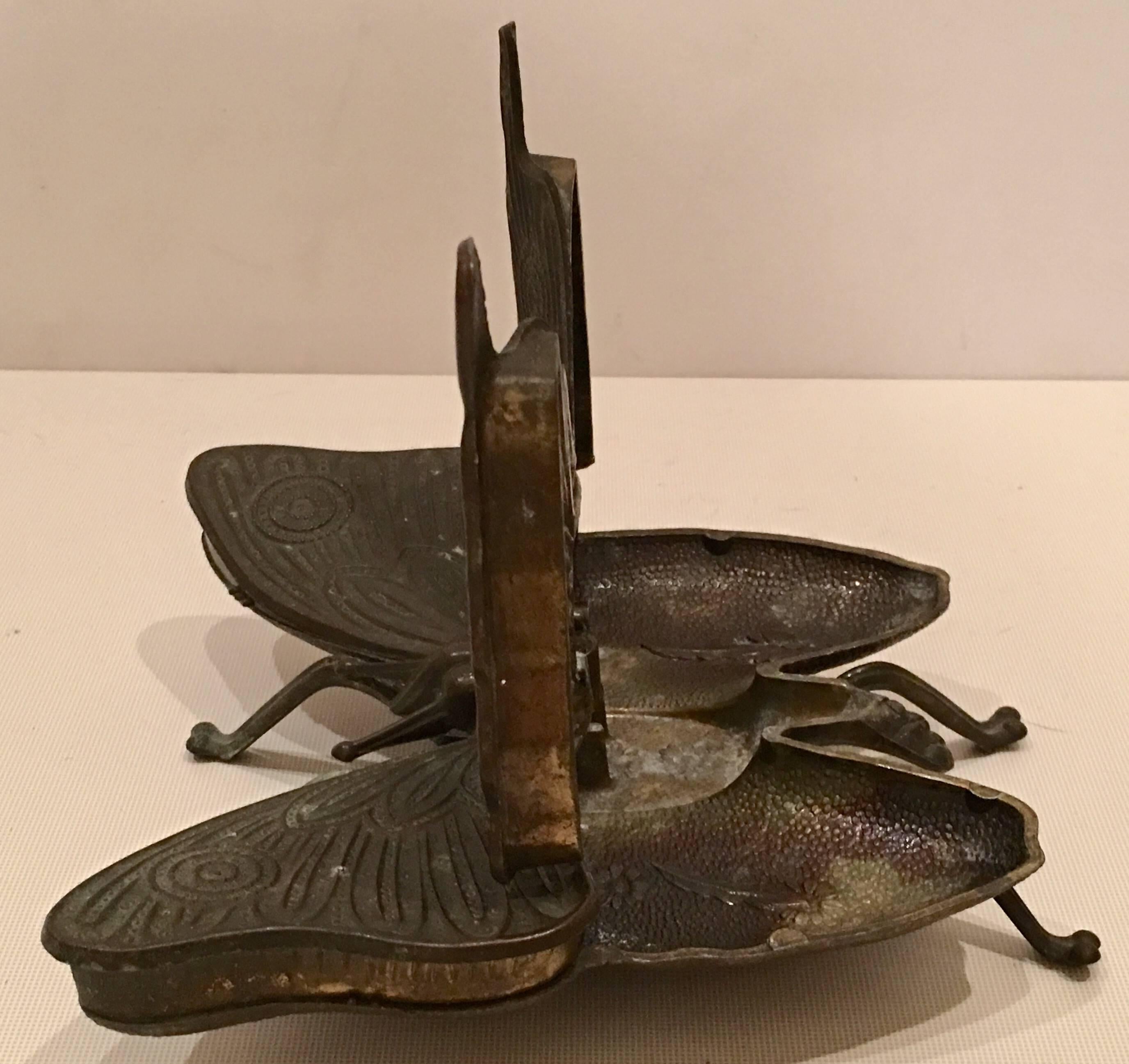 Italian Brass Art Nouveau Figural Butterfly Hinged Box 1