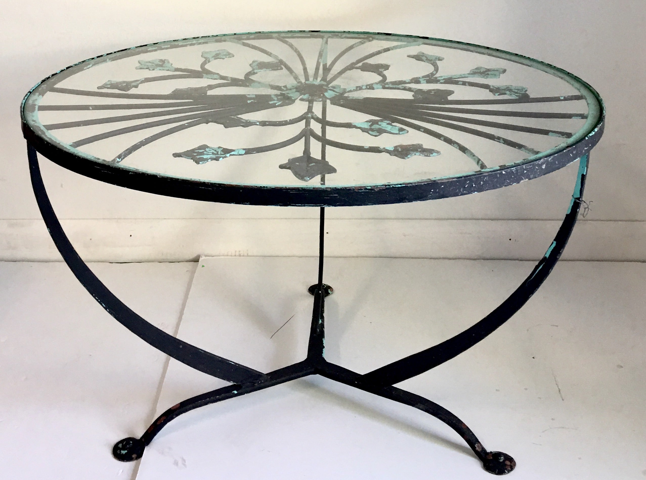 French Art Deco Style Painted Hand Forged Iron Table At 1stdibs