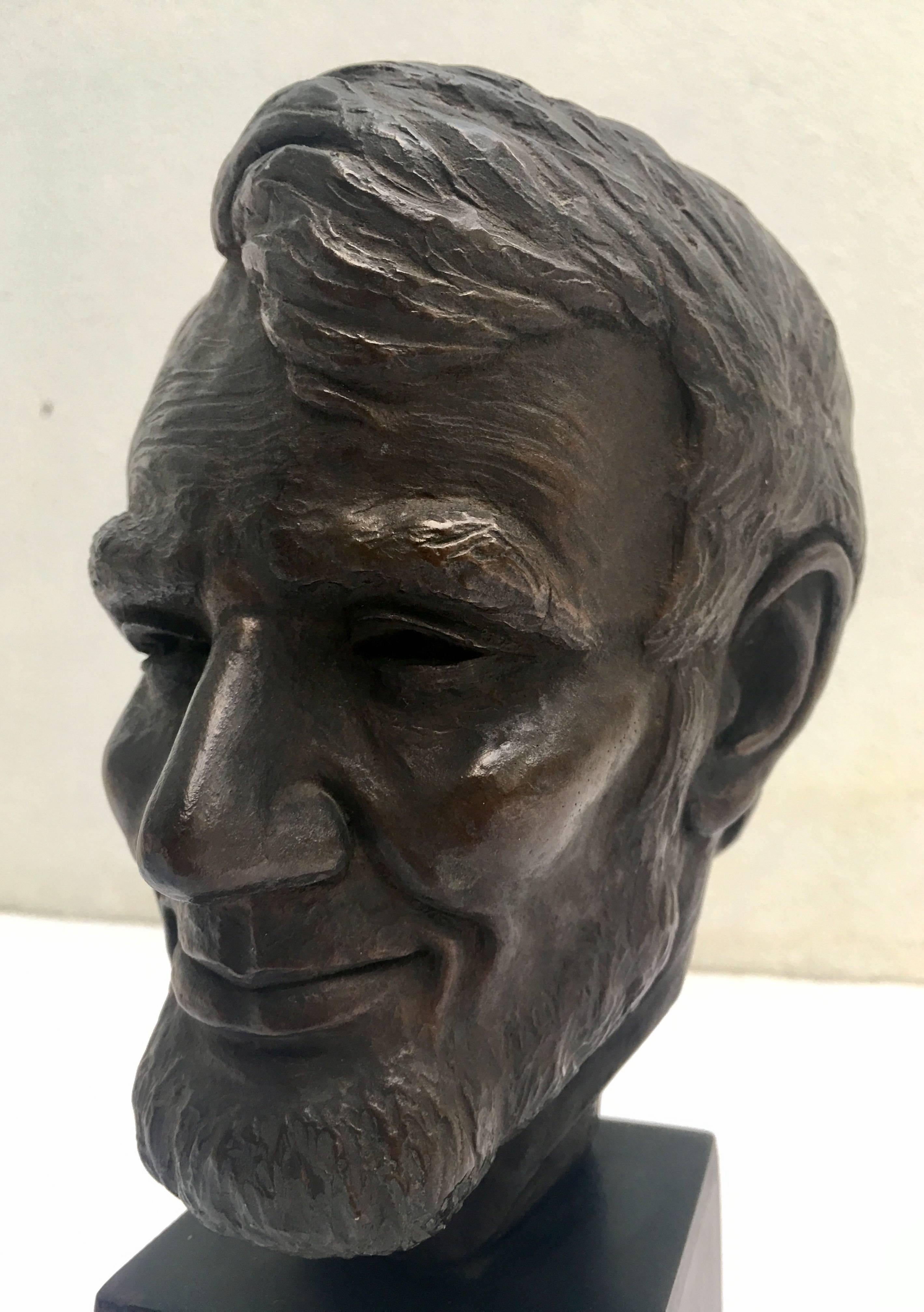 Mid-Century Bronze Bust of Abraham Lincoln 2