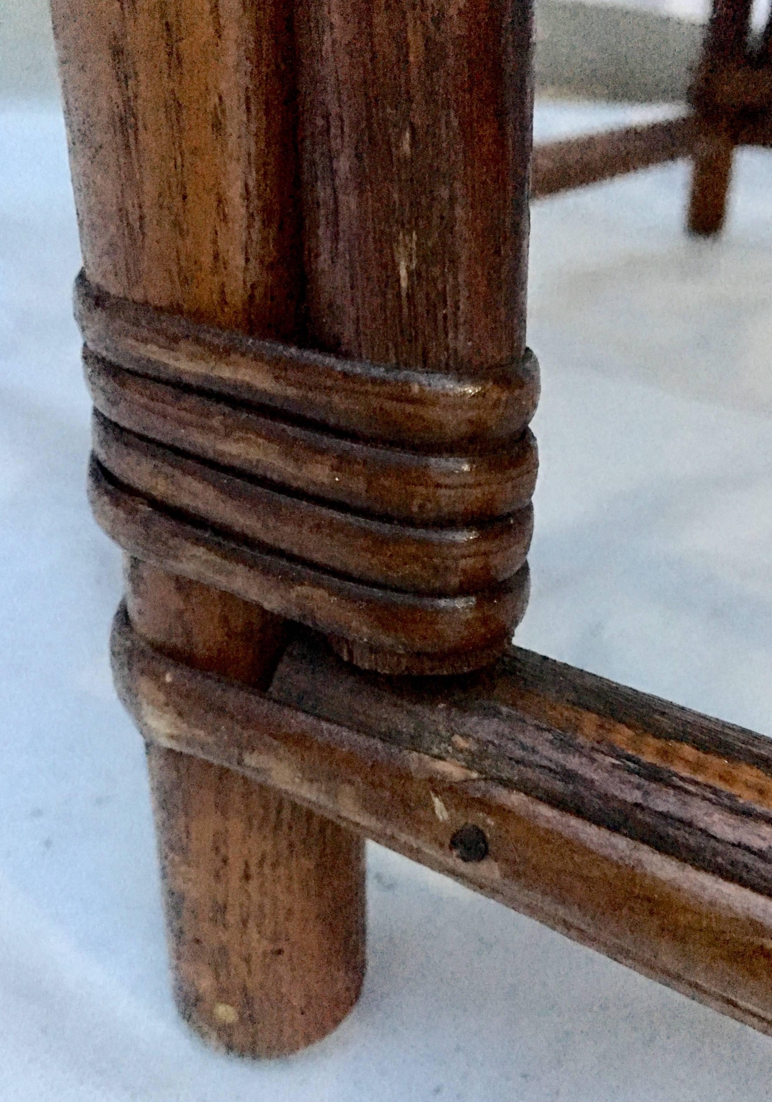 Mid-20th Century Pair Of Teak & Rattan Two-Tier Side Tables For Sale 4