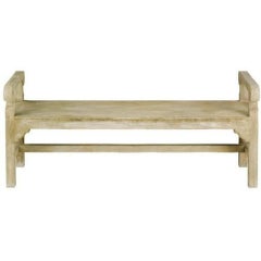 Contemporary Faux Bois Concrete Chinese Chippendale Bench