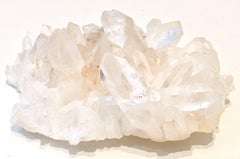Organic Rock Crystal Gem Quartz Sphere & Cluster Matrix Specimen Sculpture