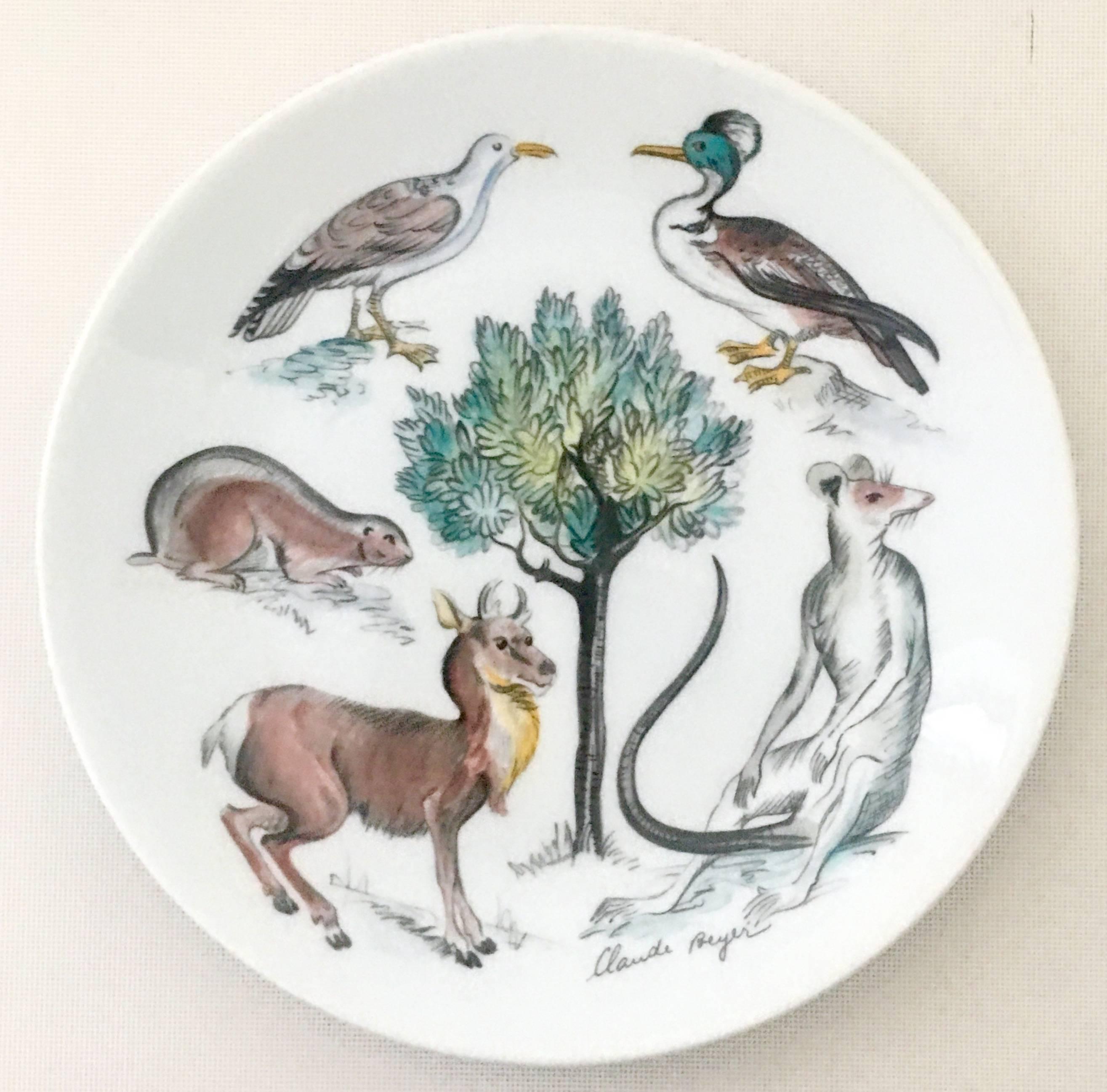 20th Century Vintage Set of Five Haviland Limoges Plates 