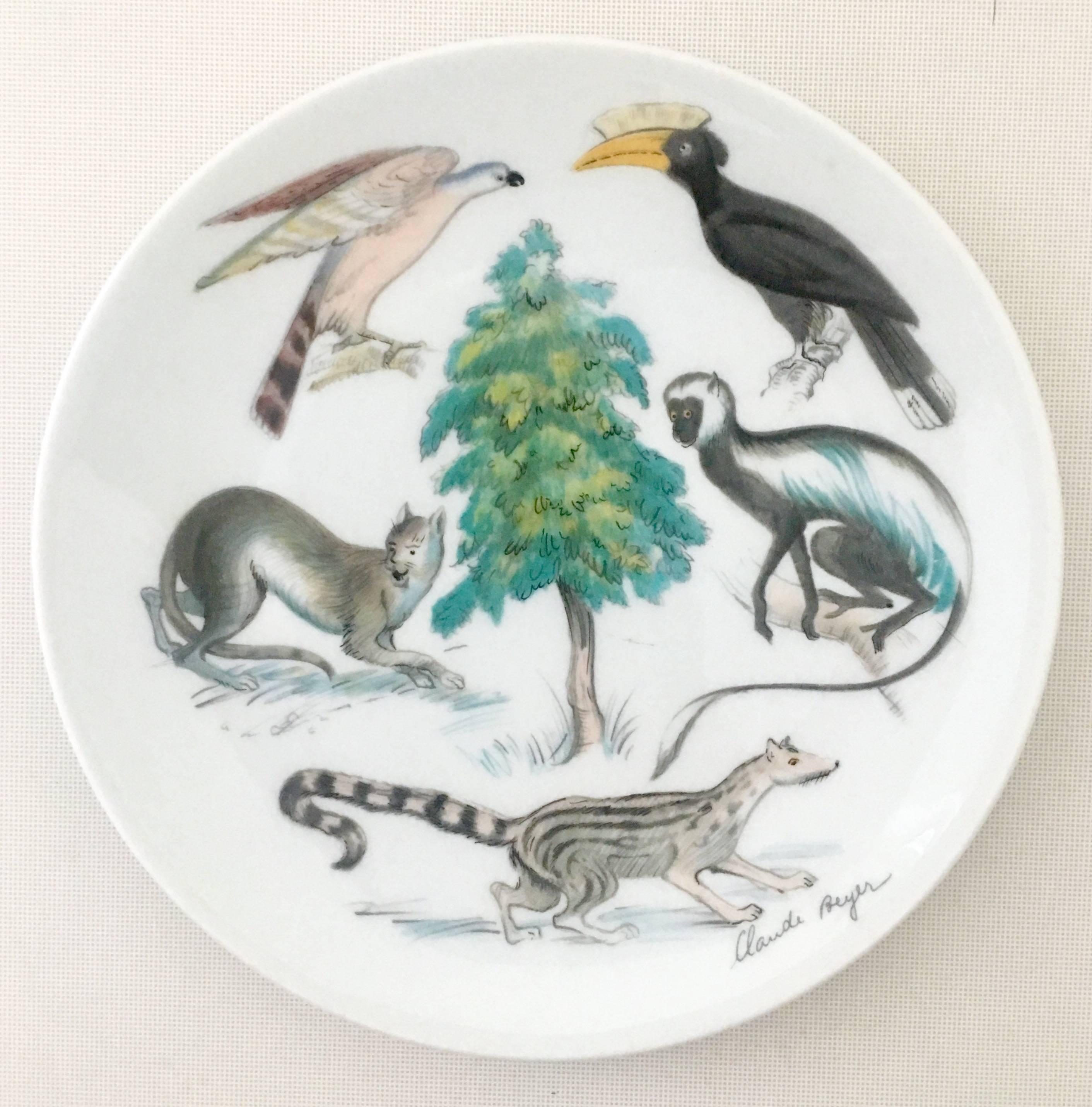 Porcelain Vintage Set of Five Haviland Limoges Plates 