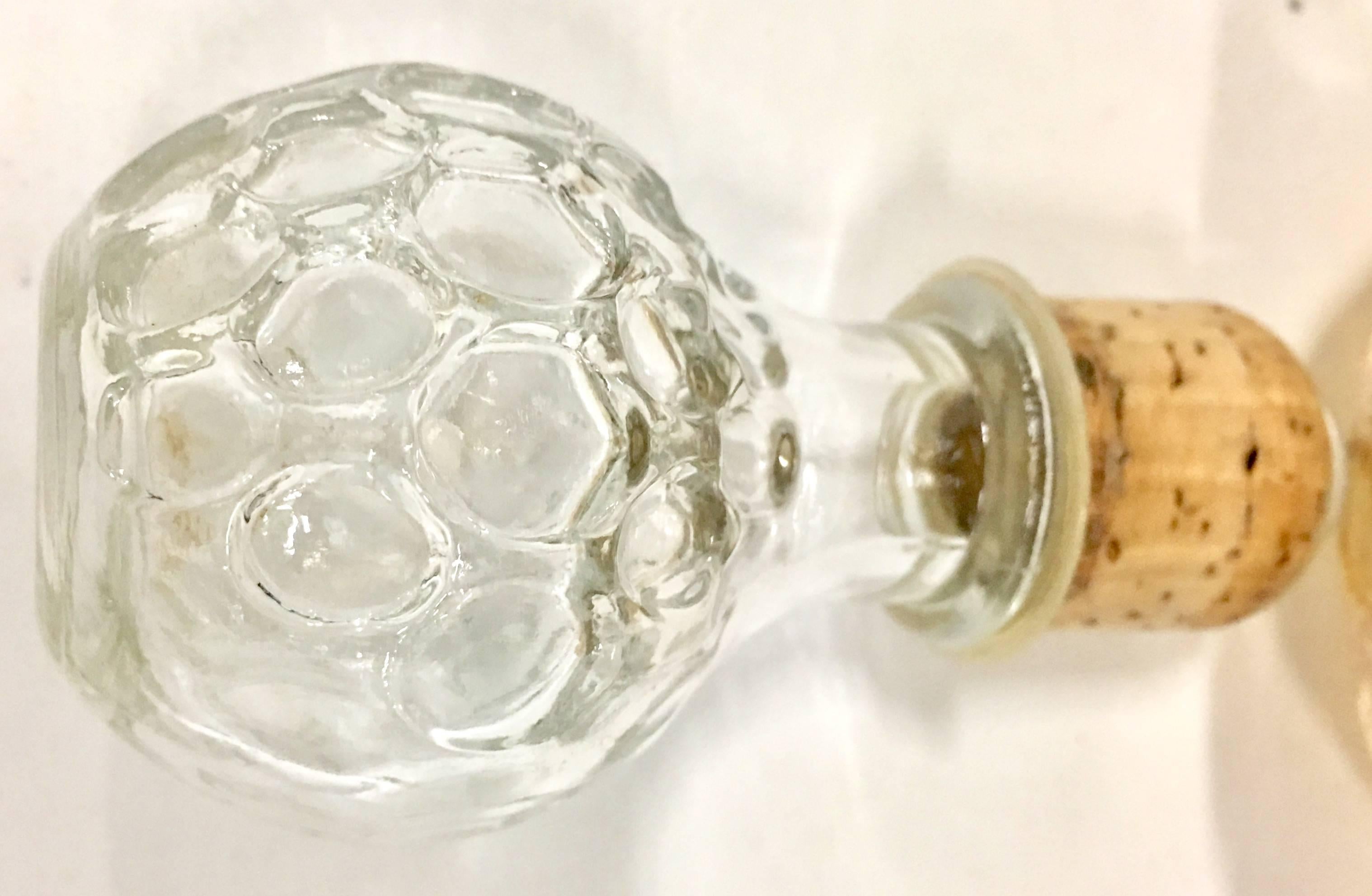 Mid-Century Pair Of American Blown Glass Iridescent Thumbprint Liquor Decanters 7
