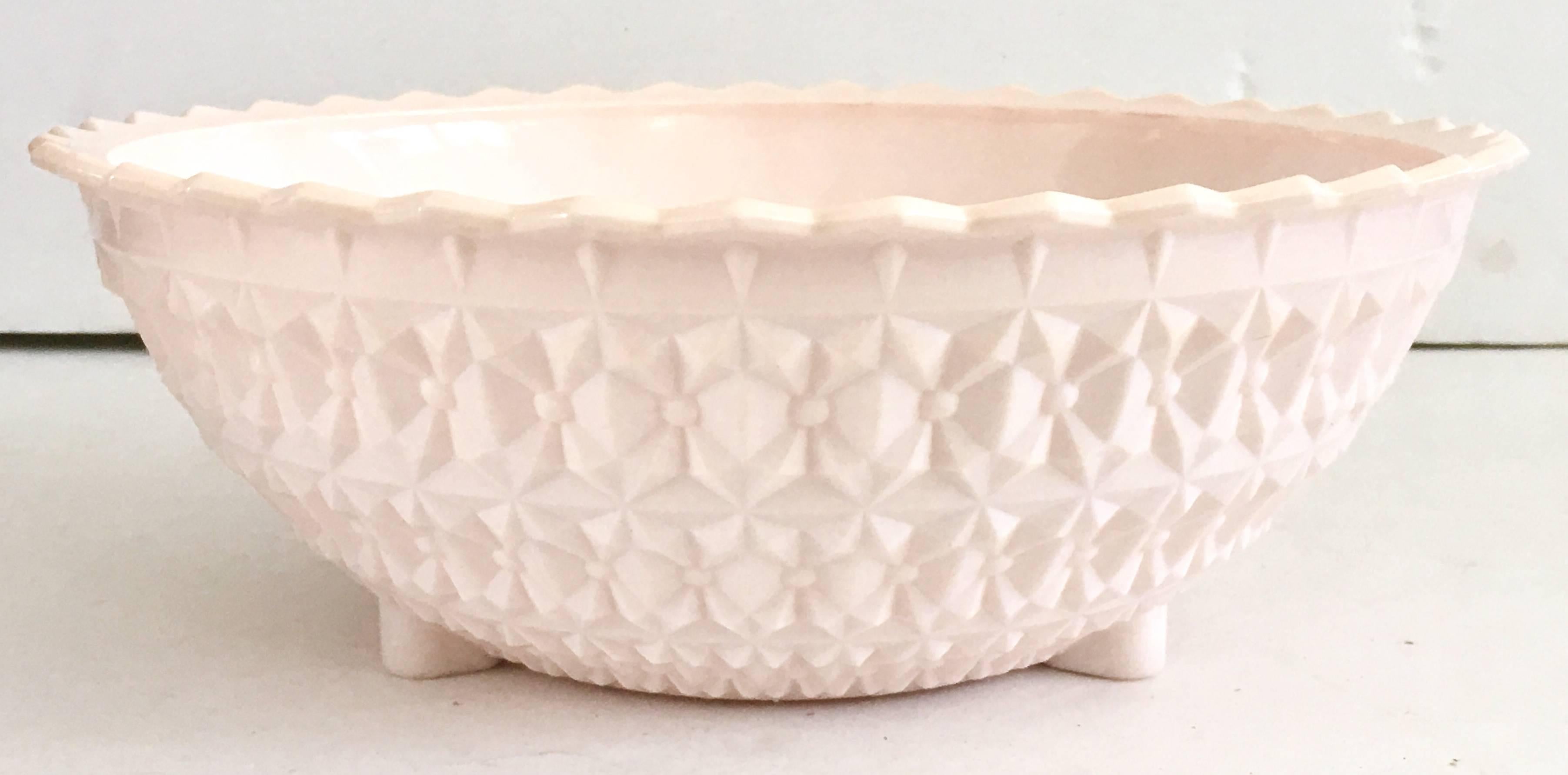pink milk glass bowl