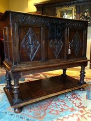 Victorian Antique Oak Chest Trunk Cupboard Coffer Carved Gothic, 19th Century