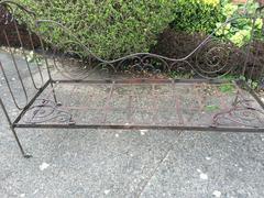 French Antique Victorian Daybed 19th Century Casters Wrought Iron