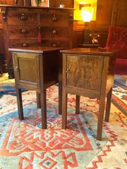 Antique Victorian Mahogany Bedside Cabinets or Tables Pair, 19th Century