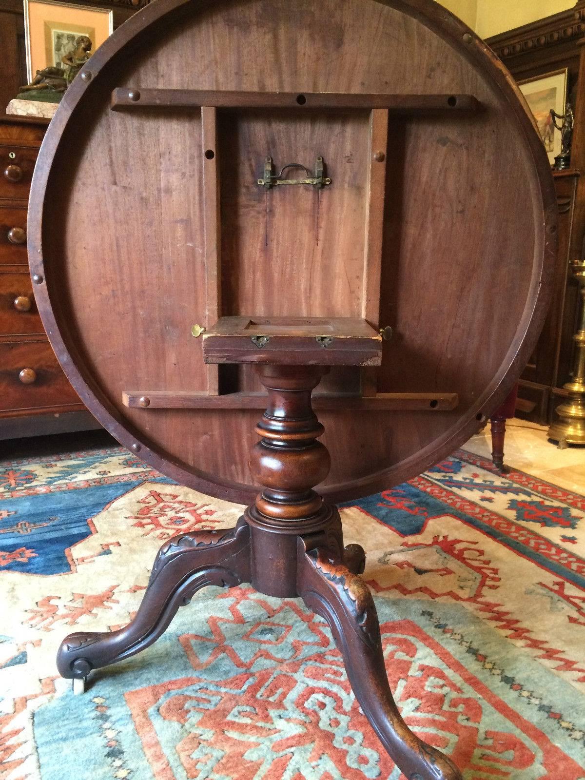 Antique Victorian Tilt-Top Table Mahogany Dining 19th Century Breakfast Table In Good Condition In Longdon, Tewkesbury