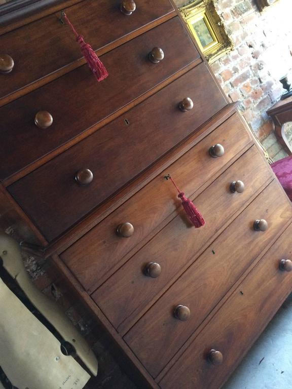 Antique Chest on Chest Dresser Victorian Drawers Mahogany 19th Century at 1stDibs