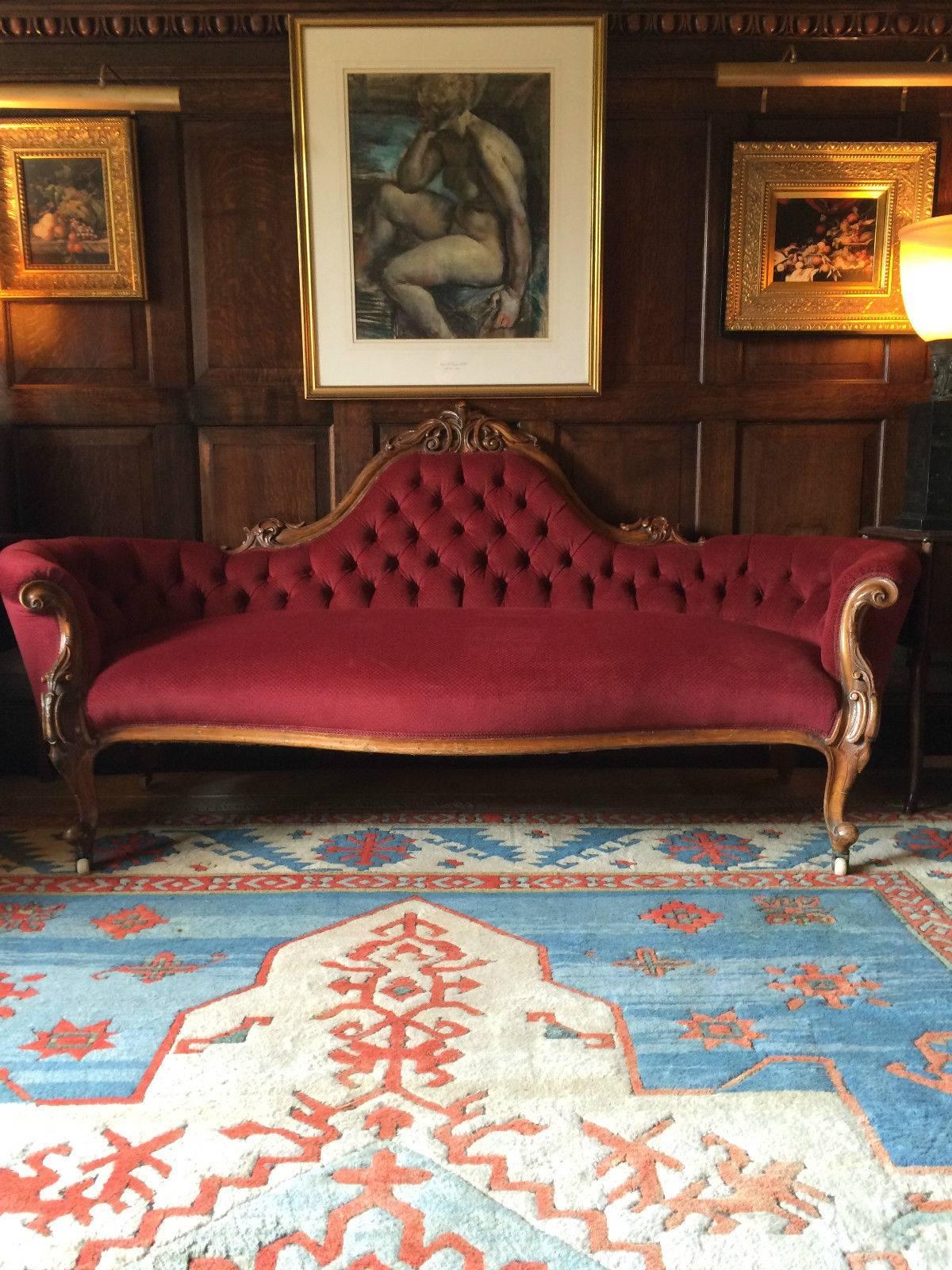 velvet victorian couch