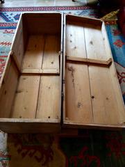 Stripped Pine Wooden Trunk Chest Coffee Table Blanket Box Vintage Retro
