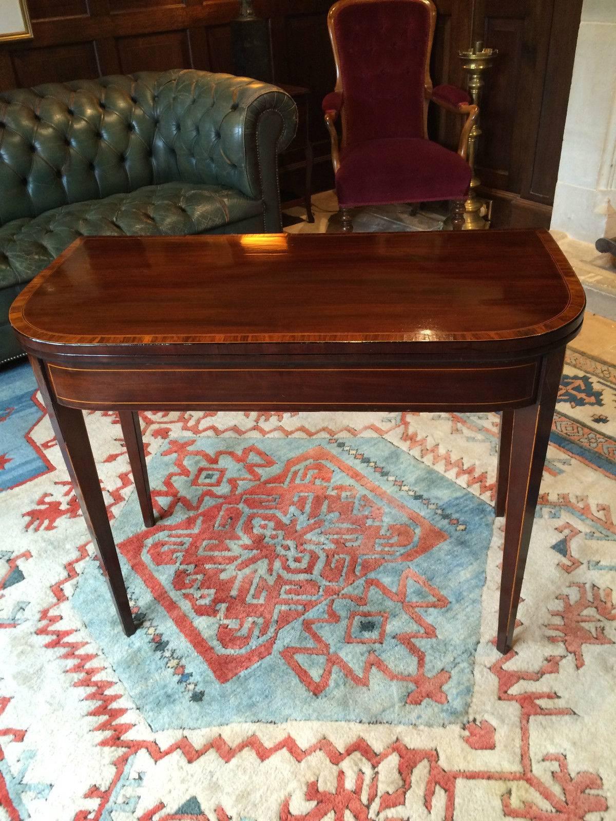 Antique Card Games Table Mahogany Georgian 19th Century Side Console 1 In Good Condition In Longdon, Tewkesbury
