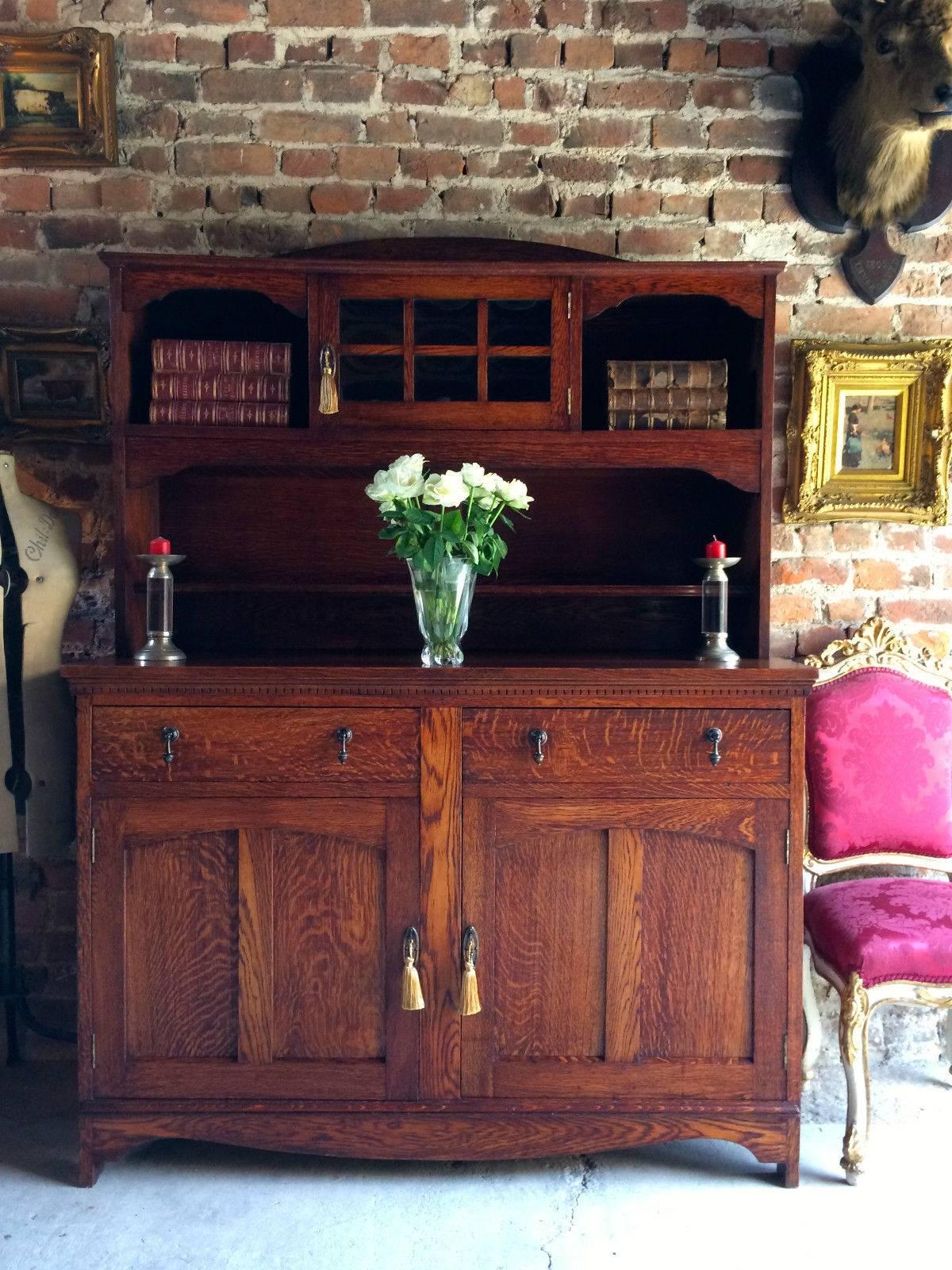 Antique Welsh Dresser Solid Oak Art Nouveau, Early 20th Century In Excellent Condition In Longdon, Tewkesbury