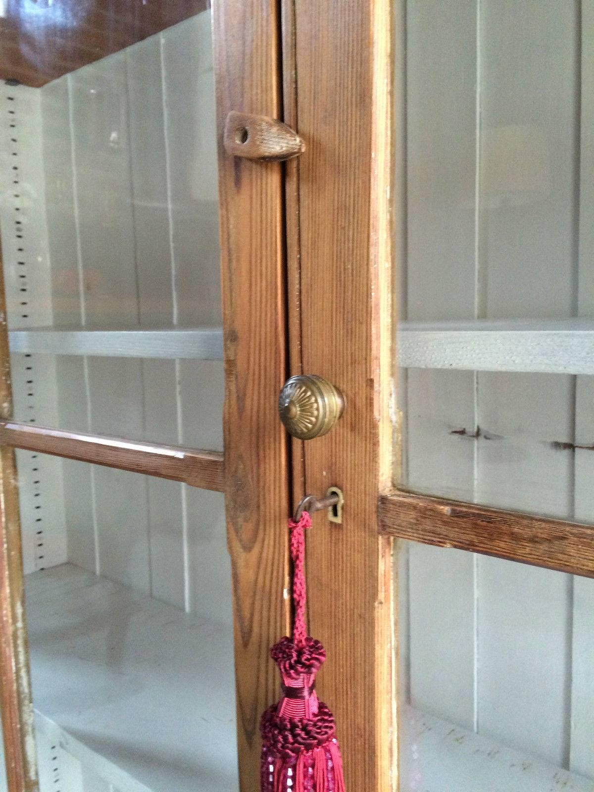 antique pine china cabinet