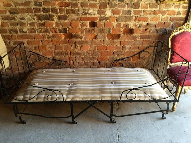 Antique Day Bed Folding Campaign French Edwardian, Early 20th Century