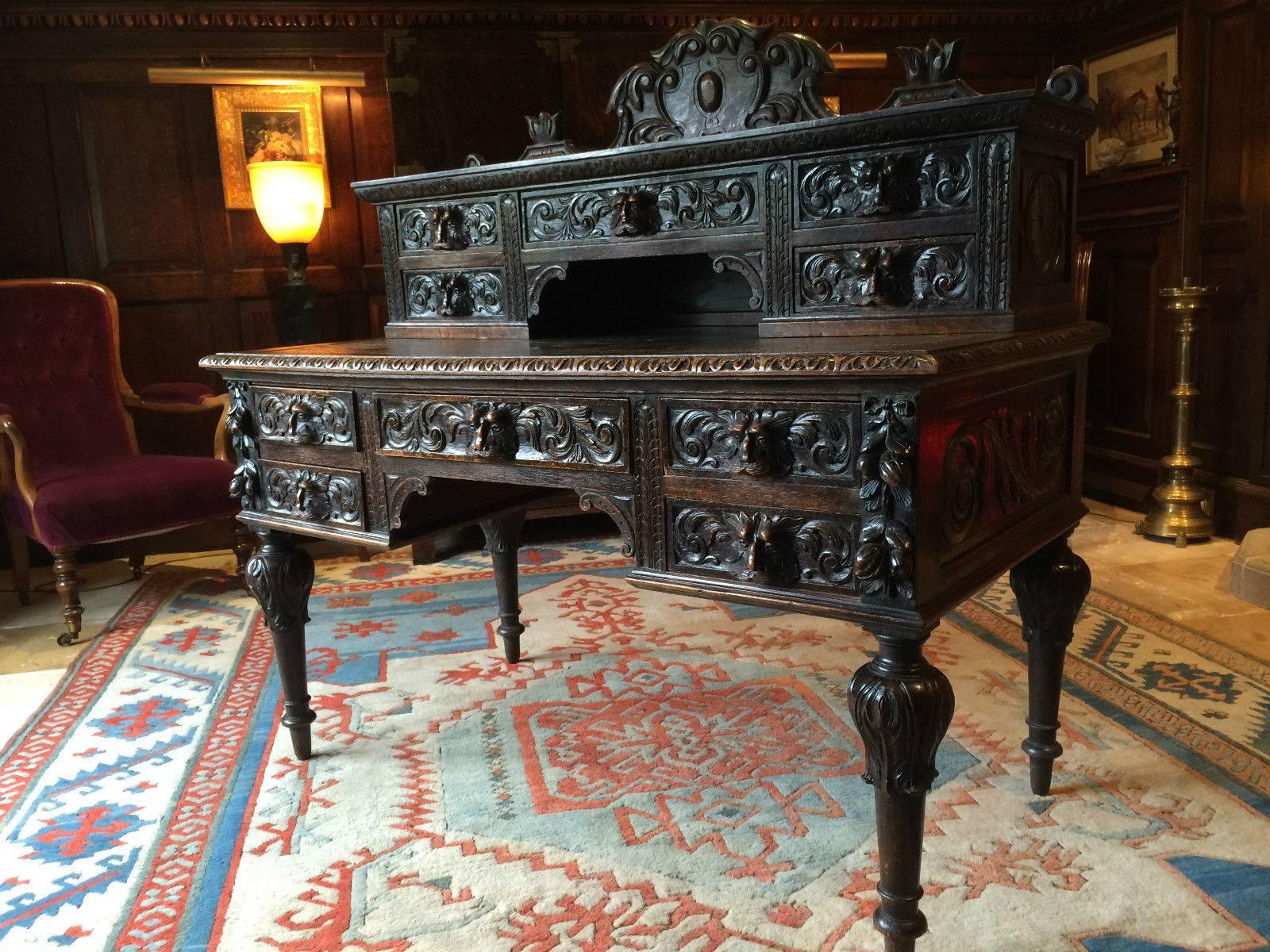 antique green man desk