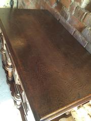 Antique Lowboy Sideboard Dresser Rustic Solid Oak Carved, 19th Century