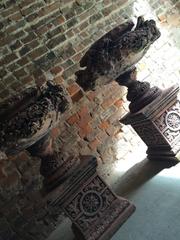 Large Italian Style Garden Urns Terracotta Ram's Head Planters Plinth