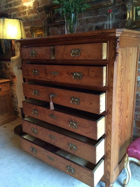 Antique Chest Of Drawers Dresser Tallboy Pine Victorian 19th