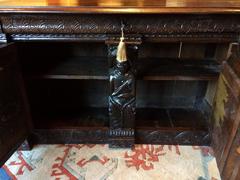 Antique Hall Bathroom Cupboard Jacobean Style 18/19th Century Heavily Carved