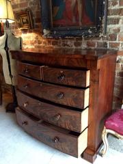 Mahogany Bow Fronted Chest of Drawers Dresser Flame Fronted