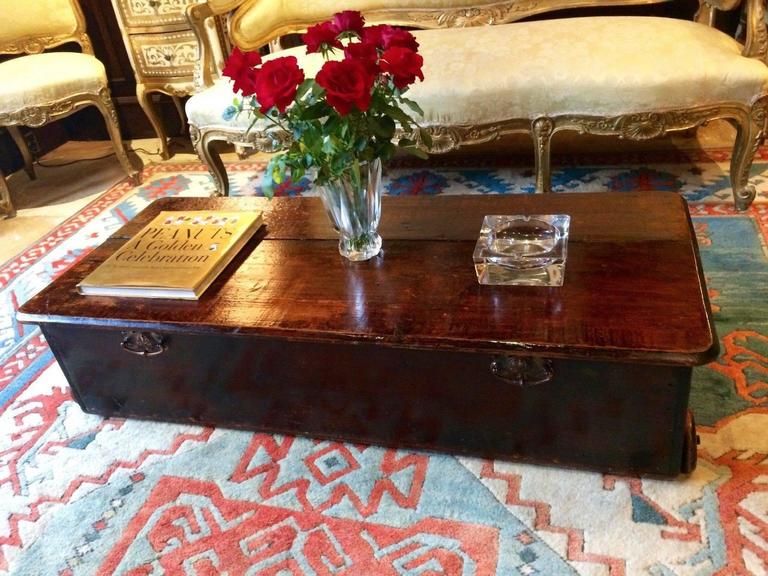 Antique Coffee Table under Bed Blanket Box Trunk at 1stDibs