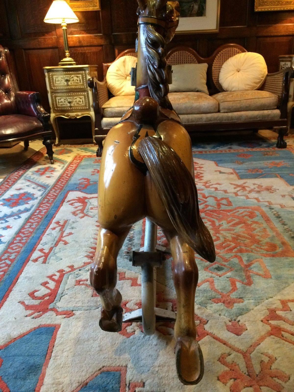 French Fairground Horse Rocking Horse Antique, Early 20th Century 2