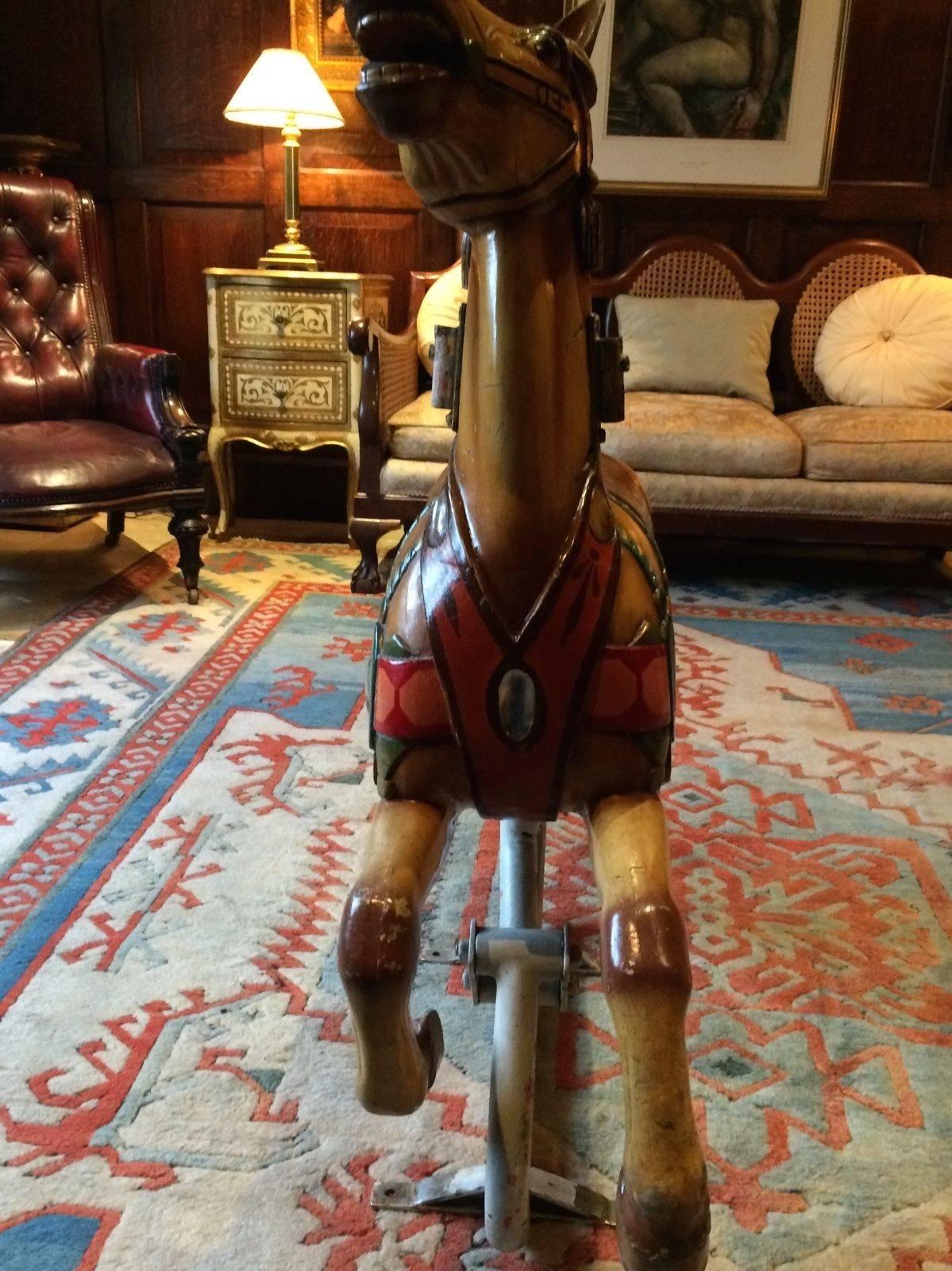 French Fairground Horse Rocking Horse Antique, Early 20th Century 3