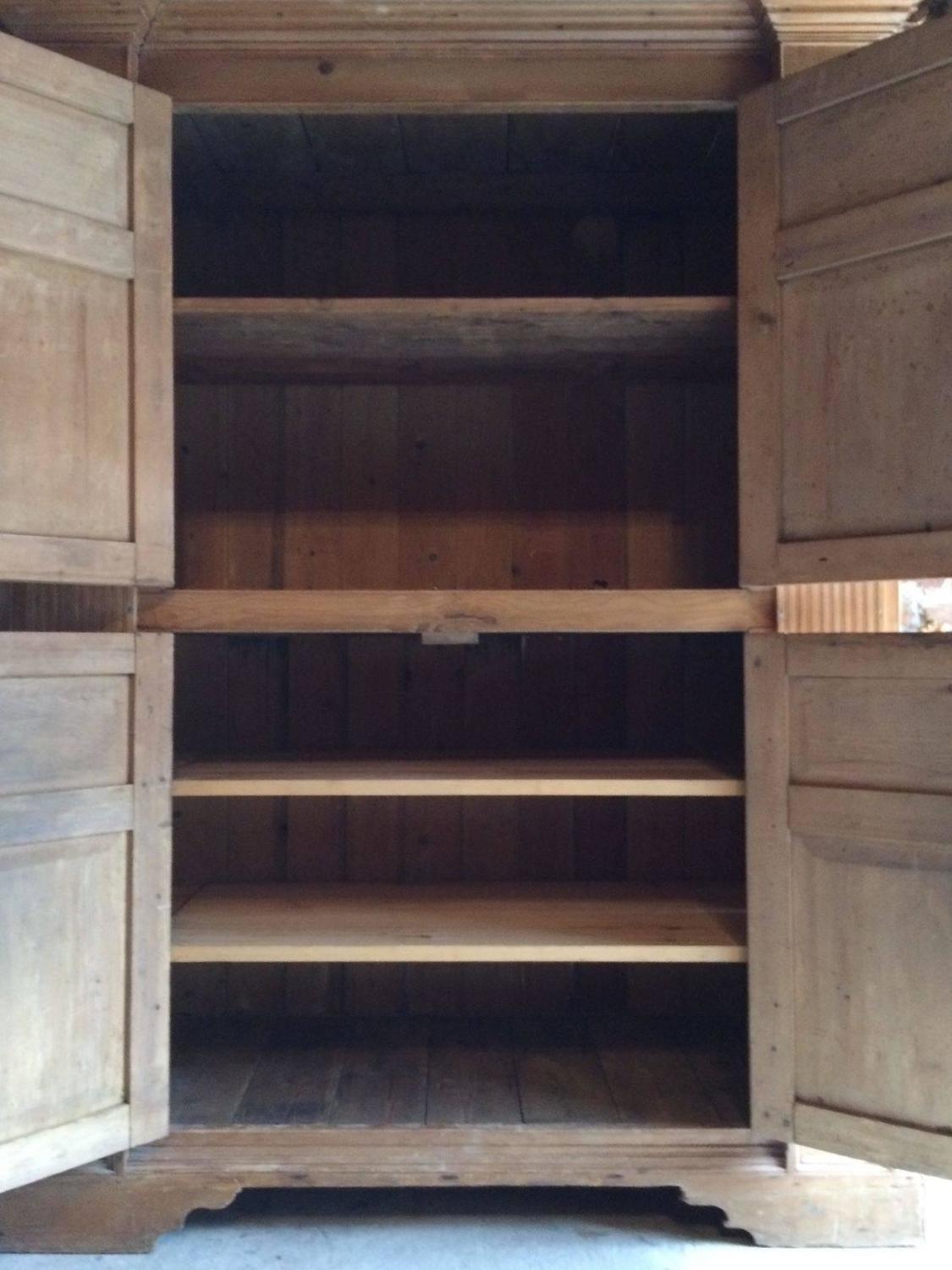 Antique Housekeepers Cupboard Linen Press Pine Victorian Large For Sale