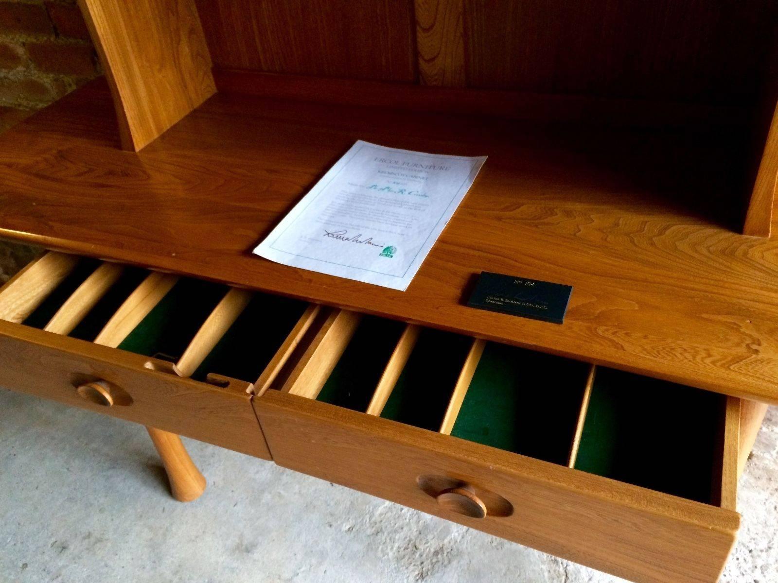20th Century Ercol Cabinet Desk Dresser Kelmscot Limited Edition Lucian Ercolani