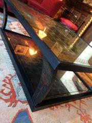 Large Italian Coffee Table Mirrored Ebonized Designer Bespoke