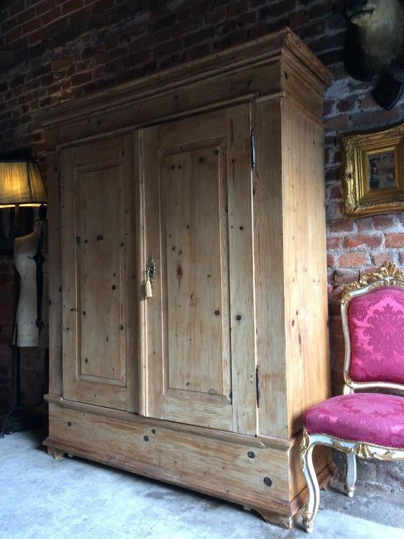 Antique French Cupboard Wardrobe Armoire Dresser Pine Large at 1stDibs