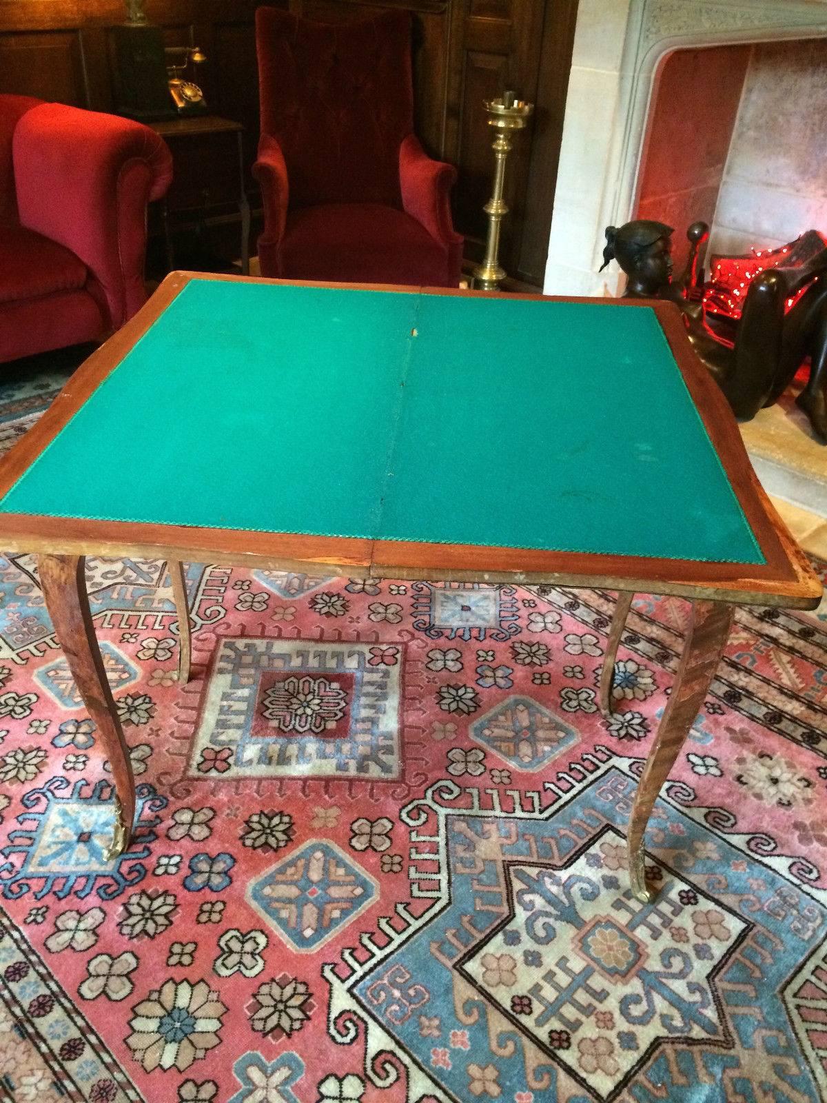 Antique Louis XV Style Card Table Games Kingwood Side Distressed In Good Condition In Longdon, Tewkesbury