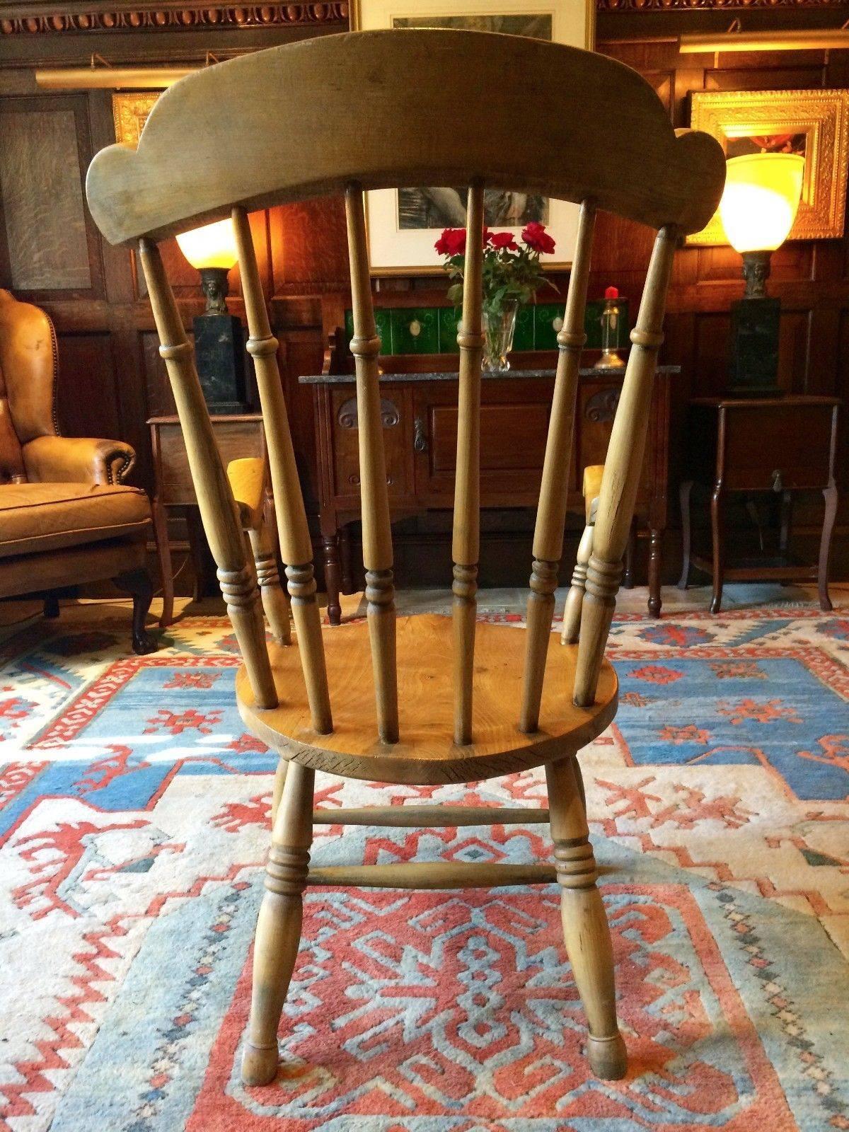 Antique Windsor Chair Pine Armchair, 19th Century Victorian In Good Condition In Longdon, Tewkesbury