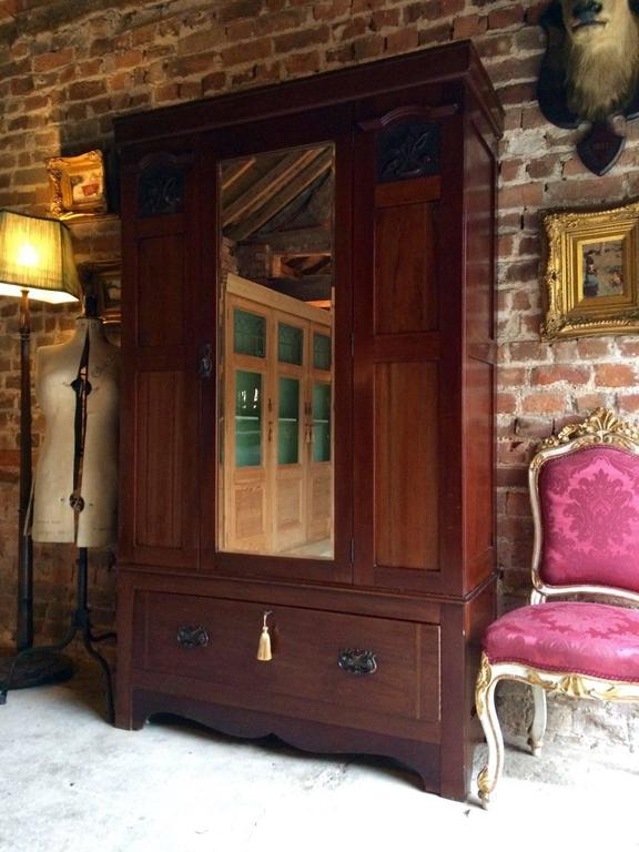 Antique Edwardian Mahogany Wardrobe Armoire at 1stDibs