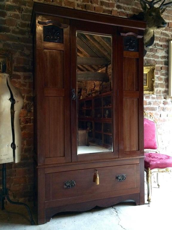 Antique Edwardian Mahogany Wardrobe Armoire At 1stdibs