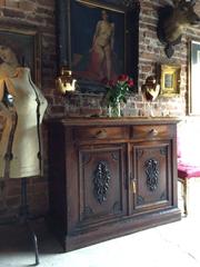 Antique Oak Sideboard Hall Bathroom Cupboard Victorian, 19th Century