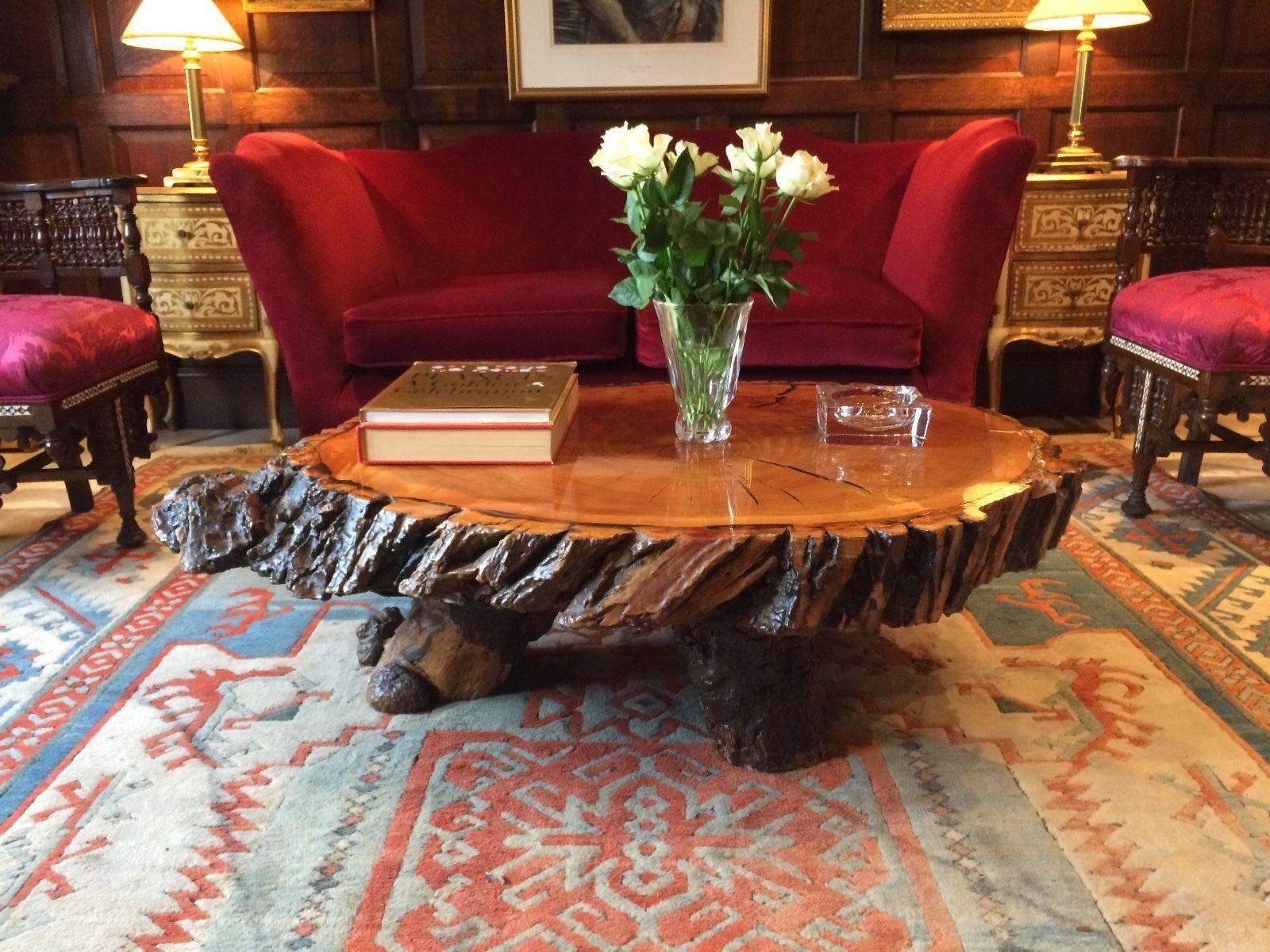 oak tree stump table